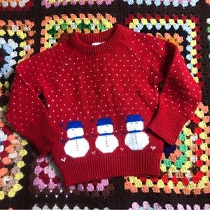 Children’s vintage red snowman sweater